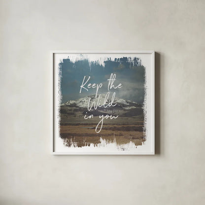 Wild Wishes I by Laura Marshall. Shown in a crisp white glass frame for a clean and minimalist style. Available as an archival giclee rolled canvas, fine art paper, or poster print. SKU 31061a.