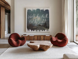 Wild Wishes III Walk by Faith by Laura Marshall. Shown as extra-large giant wall art in a modern living room. Available as an archival giclee rolled canvas, fine art paper, or poster print. SKU 35163a.