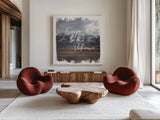 Wild Wishes IV by Laura Marshall. Shown as extra-large giant wall art in a modern living room. Available as an archival giclee rolled canvas, fine art paper, or poster print. SKU 31064a.