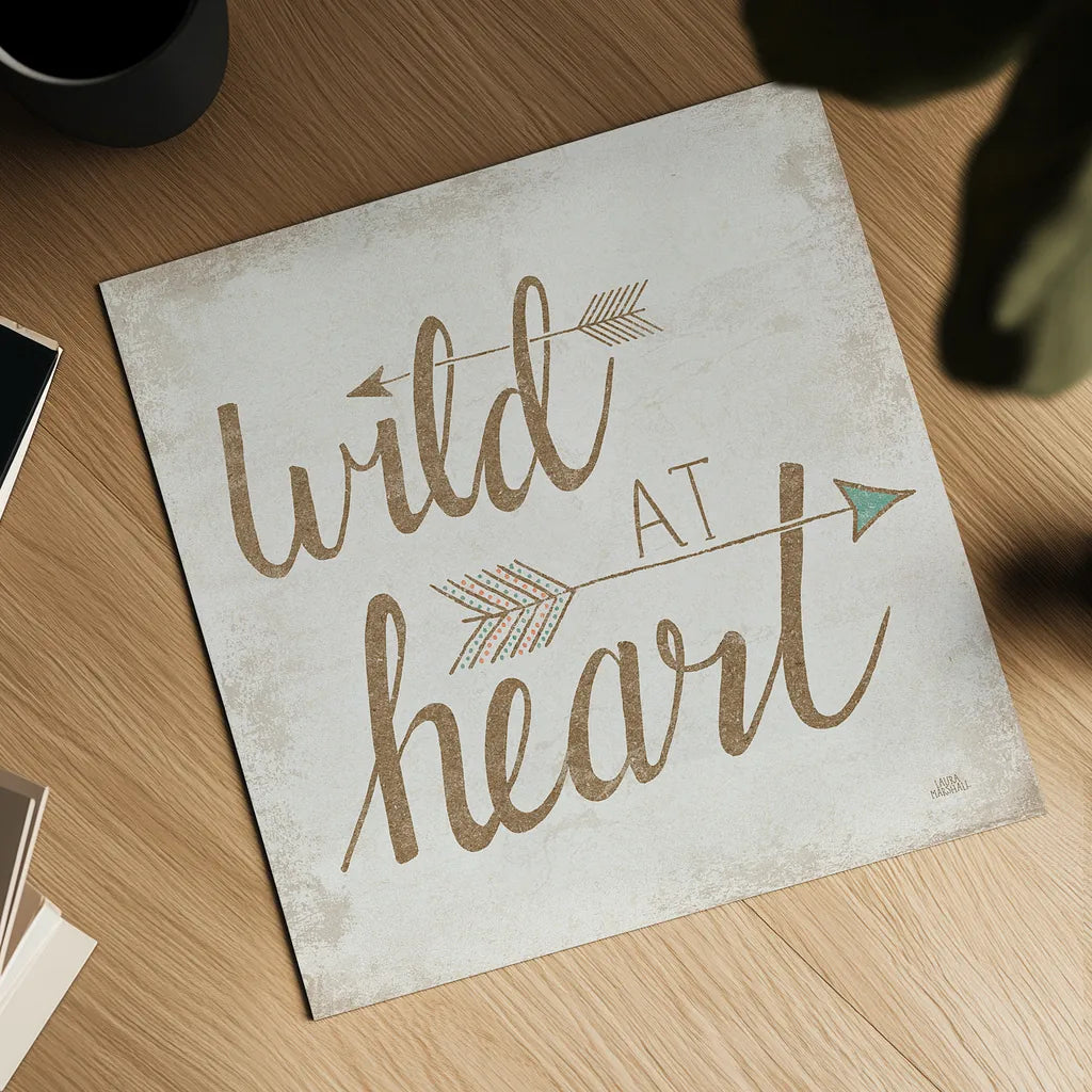 Wild at Heart Beige by Laura Marshall. Shown as a detailed flat fine art print, highlighting archival giclee quality. Available as an archival giclee rolled canvas, fine art paper, or poster print. SKU 35062a.
