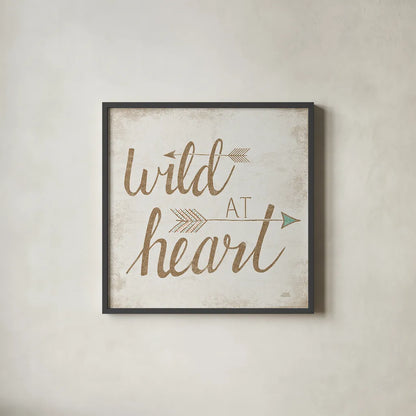 Wild at Heart Beige by Laura Marshall. Shown in a sleek black glass frame for a contemporary gallery look. Available as an archival giclee rolled canvas, fine art paper, or poster print. SKU 35062a.