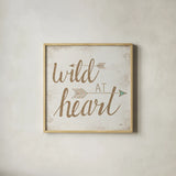 Wild at Heart Beige by Laura Marshall. Shown in a natural wood glass frame for a timeless modern aesthetic. Available as an archival giclee rolled canvas, fine art paper, or poster print. SKU 35062a.