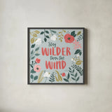 Wildflower Daydreams I by Laura Marshall. Shown in a sleek black glass frame for a contemporary gallery look. Available as an archival giclee rolled canvas, fine art paper, or poster print. SKU 34687a.