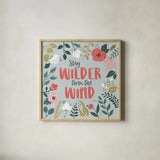 Wildflower Daydreams I by Laura Marshall. Shown in a natural wood glass frame for a timeless modern aesthetic. Available as an archival giclee rolled canvas, fine art paper, or poster print. SKU 34687a.