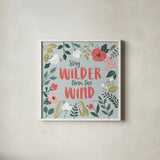 Wildflower Daydreams I by Laura Marshall. Shown in a crisp white glass frame for a clean and minimalist style. Available as an archival giclee rolled canvas, fine art paper, or poster print. SKU 34687a.
