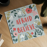Wildflower Daydreams I Dont be Afraid by Laura Marshall. Shown as a detailed flat fine art print, highlighting archival giclee quality. Available as an archival giclee rolled canvas, fine art paper, or poster print. SKU 35165a.