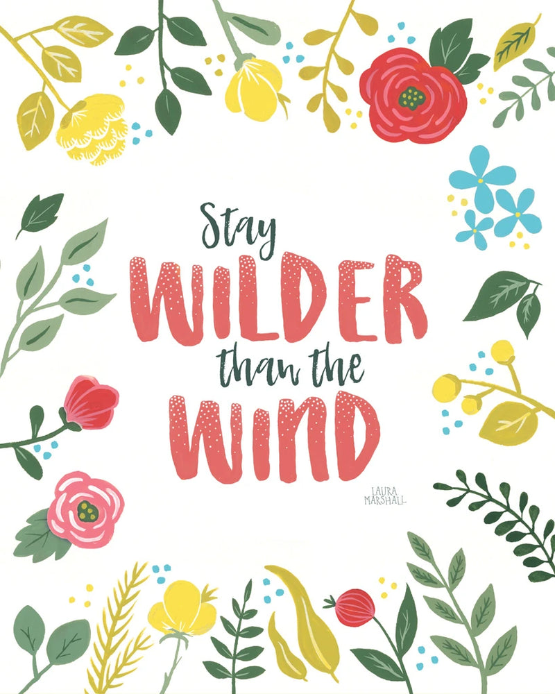 Wildflower Daydreams I v2 on White by Laura Marshall