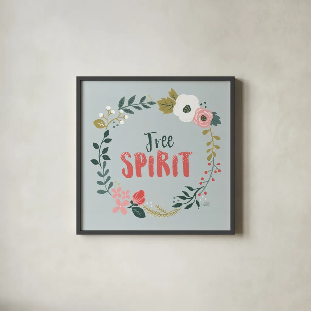 Wildflower Daydreams III by Laura Marshall. Shown in a sleek black glass frame for a contemporary gallery look. Available as an archival giclee rolled canvas, fine art paper, or poster print. SKU 34689a.