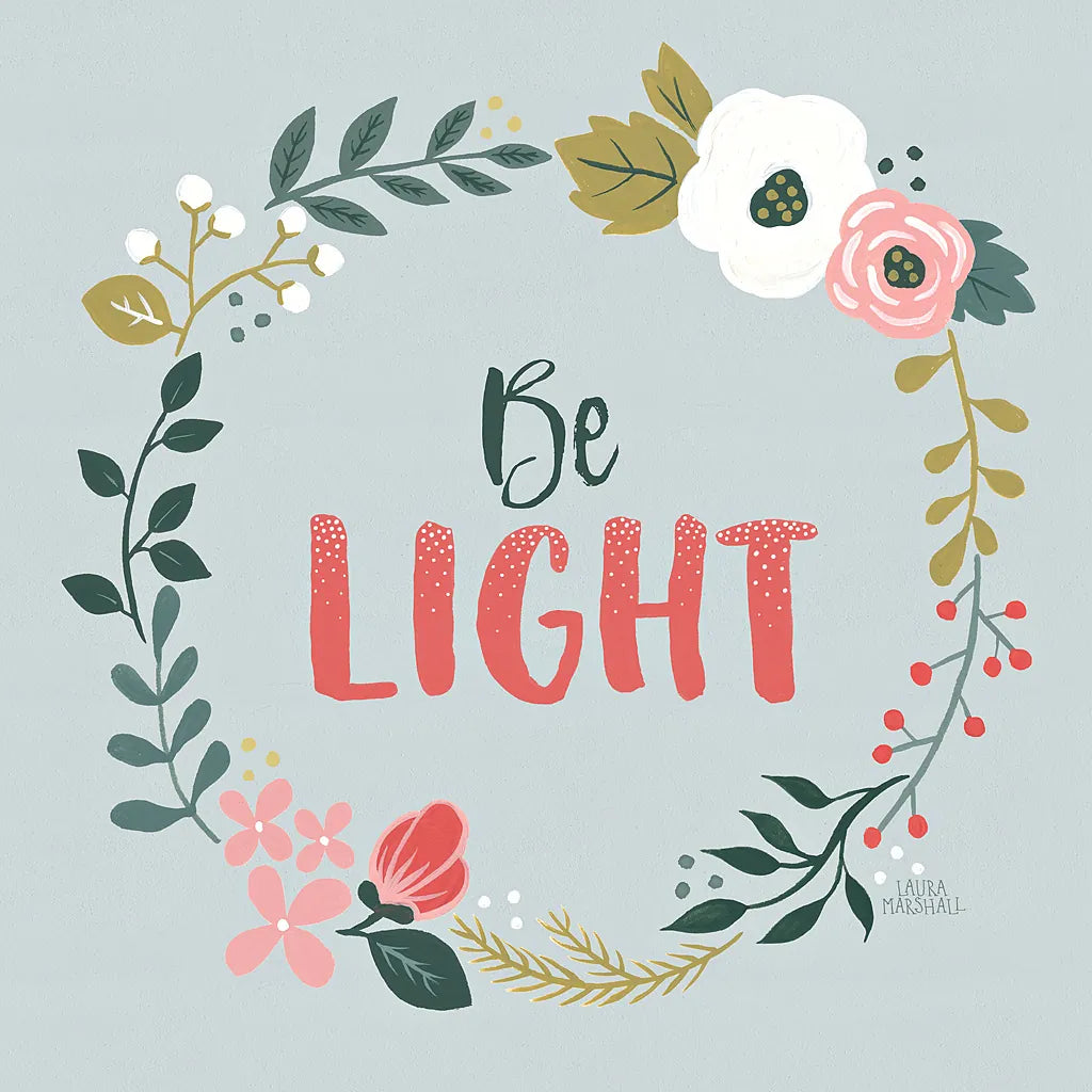 Wildflower Daydreams III Be Light by Laura Marshall. SKU 35167a. Archival Giclee Fine art print for wall decor.