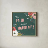 Wildflower Daydreams V Move Mountains by Laura Marshall. Shown in a natural wood glass frame for a timeless modern aesthetic. Available as an archival giclee rolled canvas, fine art paper, or poster print. SKU 35169a.