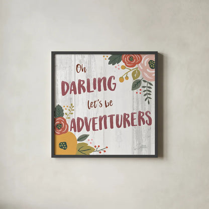 Wildflower Daydreams V Spice on Shiplap by Laura Marshall. Shown in a sleek black glass frame for a contemporary gallery look. Available as an archival giclee rolled canvas, fine art paper, or poster print. SKU 34915a.