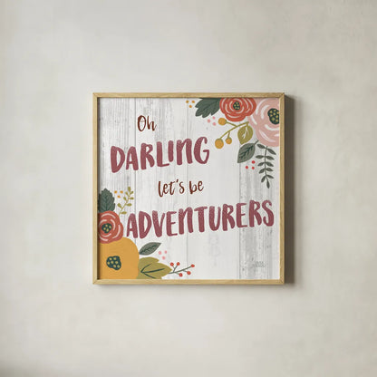 Wildflower Daydreams V Spice on Shiplap by Laura Marshall. Shown in a natural wood glass frame for a timeless modern aesthetic. Available as an archival giclee rolled canvas, fine art paper, or poster print. SKU 34915a.