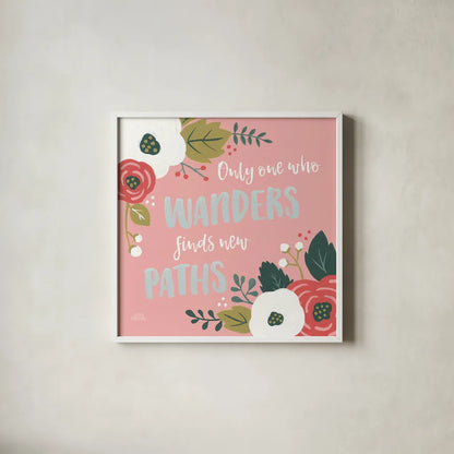 Wildflower Daydreams VI by Laura Marshall. Shown in a crisp white glass frame for a clean and minimalist style. Available as an archival giclee rolled canvas, fine art paper, or poster print. SKU 34692a.