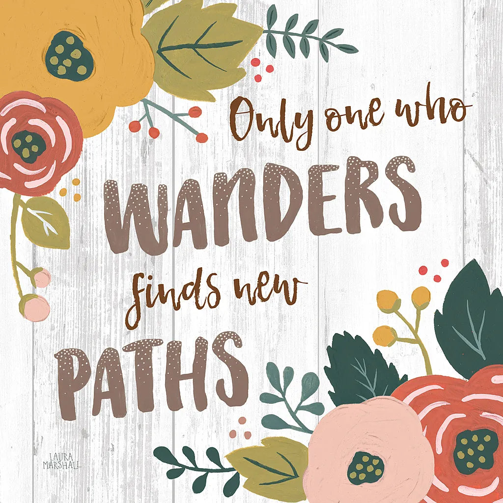 Wildflower Daydreams VI Spice on Shiplap by Laura Marshall. SKU 34916a. Archival Giclee Fine art print for wall decor.