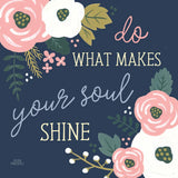 Wildflower Daydreams VII Navy Soul by Laura Marshall. SKU 36383a. Archival Giclee Fine art print for wall decor.