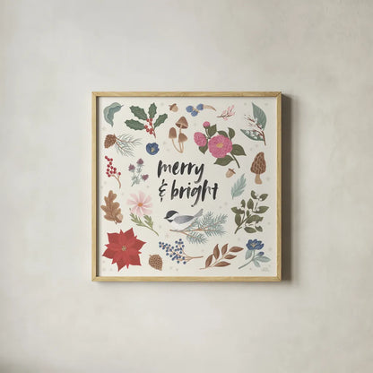 Winter Spirit III by Laura Marshall. Shown in a natural wood glass frame for a timeless modern aesthetic. Available as an archival giclee rolled canvas, fine art paper, or poster print. SKU 70793a.