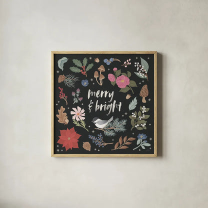 Winter Spirit III Dark by Laura Marshall. Shown in a natural wood glass frame for a timeless modern aesthetic. Available as an archival giclee rolled canvas, fine art paper, or poster print. SKU 70803a.