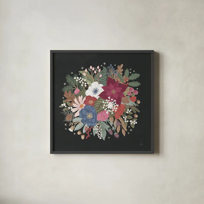 Winter Spirit IX by Laura Marshall. Shown in a sleek black glass frame for a contemporary gallery look. Available as an archival giclee rolled canvas, fine art paper, or poster print. SKU 70799a.