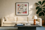 Winter Spirit V by Laura Marshall. Displayed in a glass frame with matte in a clean modern living room. Available as an archival giclee rolled canvas, fine art paper, or poster print. SKU 70795a.