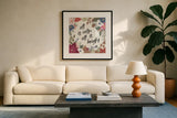 Winter Spirit VI by Laura Marshall. Displayed in a glass frame with matte in a clean modern living room. Available as an archival giclee rolled canvas, fine art paper, or poster print. SKU 70796a.