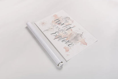 Wonderful World I by Laura Marshall. shown as a rolled paper print. Available as archival giclee rolled canvas, fine art paper, or poster print. SKU 37730i.