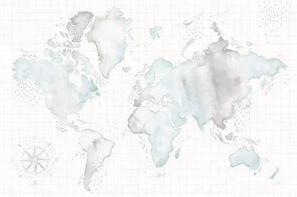 Wonderful World I Mint by Laura Marshall. SKU 37292i. Archival Giclee Fine art print for wall decor.