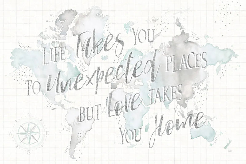 Wonderful World I Mint Unexpected Places by Laura Marshall. SKU 38482i. Archival Giclee Fine art print for wall decor.