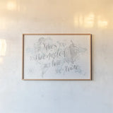 Wonderful World I Mint Unexpected Places by Laura Marshall. shown as a paper print in a natural frame. Available as a archival giclee rolled canvas, fine art paper, or poster print. SKU 38482i.