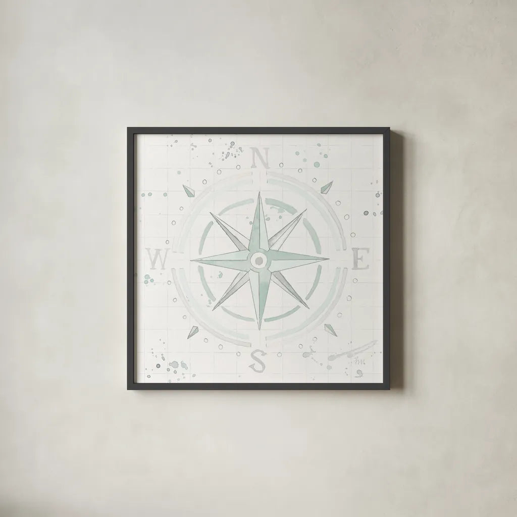 Wonderful World II Mint by Laura Marshall. Shown in a sleek black glass frame for a contemporary gallery look. Available as an archival giclee rolled canvas, fine art paper, or poster print. SKU 37293a.