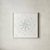 Wonderful World II Mint by Laura Marshall. Shown in a crisp white glass frame for a clean and minimalist style. Available as an archival giclee rolled canvas, fine art paper, or poster print. SKU 37293a.