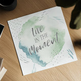 Wonderful World V Blue Green by Laura Marshall. Shown as a detailed flat fine art print, highlighting archival giclee quality. Available as an archival giclee rolled canvas, fine art paper, or poster print. SKU 42886a.