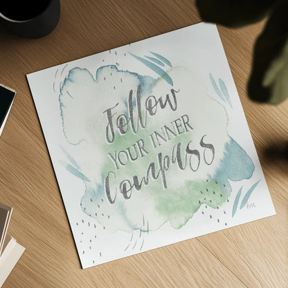 Wonderful World VI Blue Green by Laura Marshall. Shown as a detailed flat fine art print, highlighting archival giclee quality. Available as an archival giclee rolled canvas, fine art paper, or poster print. SKU 42887a.