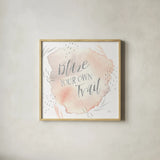 Wonderful World VII by Laura Marshall. Shown in a natural wood glass frame for a timeless modern aesthetic. Available as an archival giclee rolled canvas, fine art paper, or poster print. SKU 37736a.