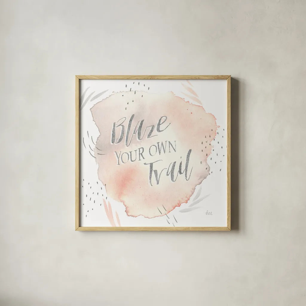 Wonderful World VII by Laura Marshall. Shown in a natural wood glass frame for a timeless modern aesthetic. Available as an archival giclee rolled canvas, fine art paper, or poster print. SKU 37736a.