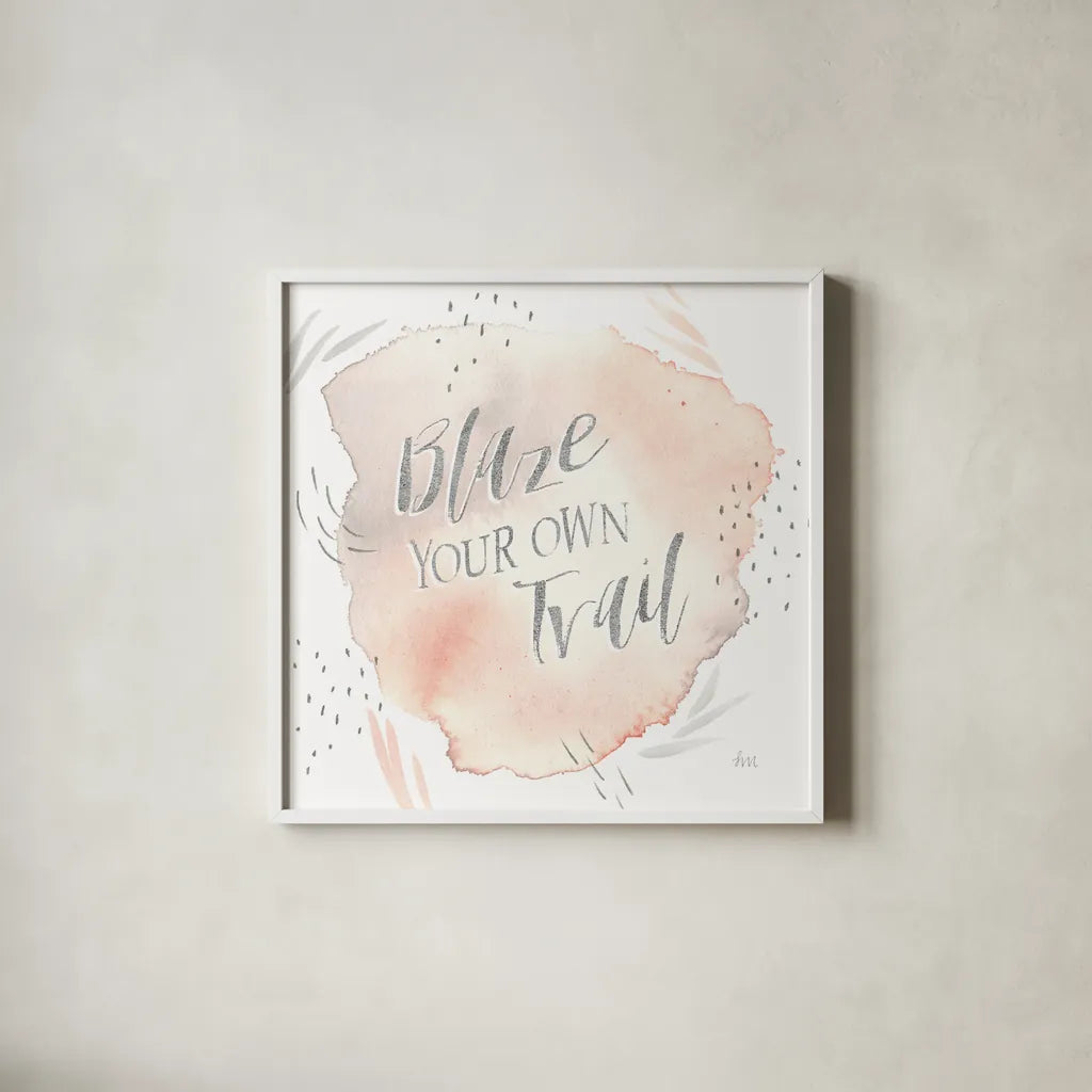 Wonderful World VII by Laura Marshall. Shown in a crisp white glass frame for a clean and minimalist style. Available as an archival giclee rolled canvas, fine art paper, or poster print. SKU 37736a.