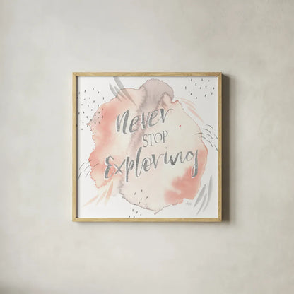 Wonderful World VIII by Laura Marshall. Shown in a natural wood glass frame for a timeless modern aesthetic. Available as an archival giclee rolled canvas, fine art paper, or poster print. SKU 37737a.