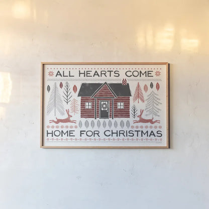 Woodcut Wonderland I by Laura Marshall. shown as a paper print in a natural frame. Available as a archival giclee rolled canvas, fine art paper, or poster print. SKU 66814i.