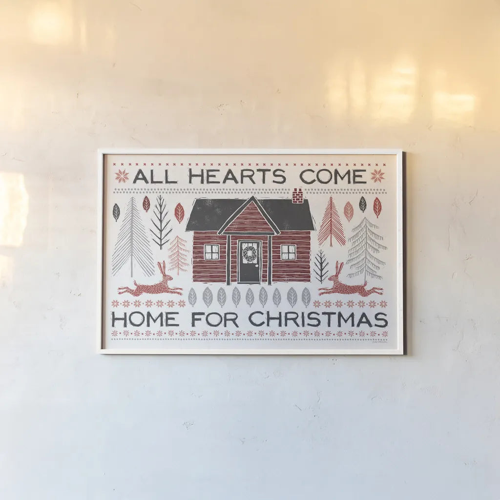 Woodcut Wonderland I by Laura Marshall. shown as a paper print in a white frame. Available as a archival giclee rolled canvas, fine art paper, or poster print. SKU 66814i.