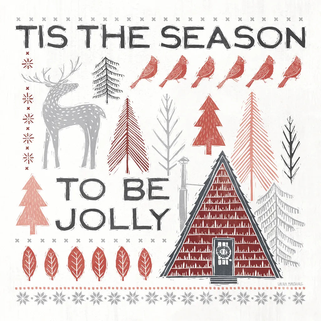 Woodcut Wonderland II by Laura Marshall. SKU 66815a. Archival Giclee Fine art print for wall decor.