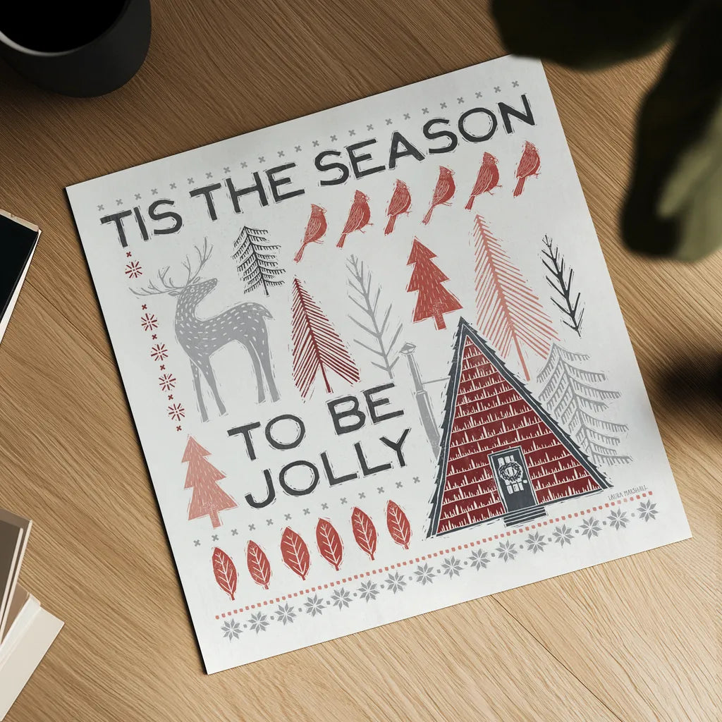 Woodcut Wonderland II by Laura Marshall. Shown as a detailed flat fine art print, highlighting archival giclee quality. Available as an archival giclee rolled canvas, fine art paper, or poster print. SKU 66815a.