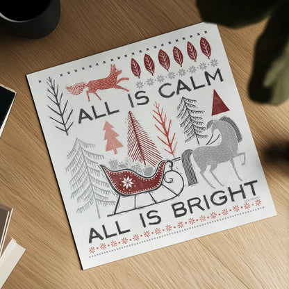 Woodcut Wonderland III by Laura Marshall. Shown as a detailed flat fine art print, highlighting archival giclee quality. Available as an archival giclee rolled canvas, fine art paper, or poster print. SKU 66816a.