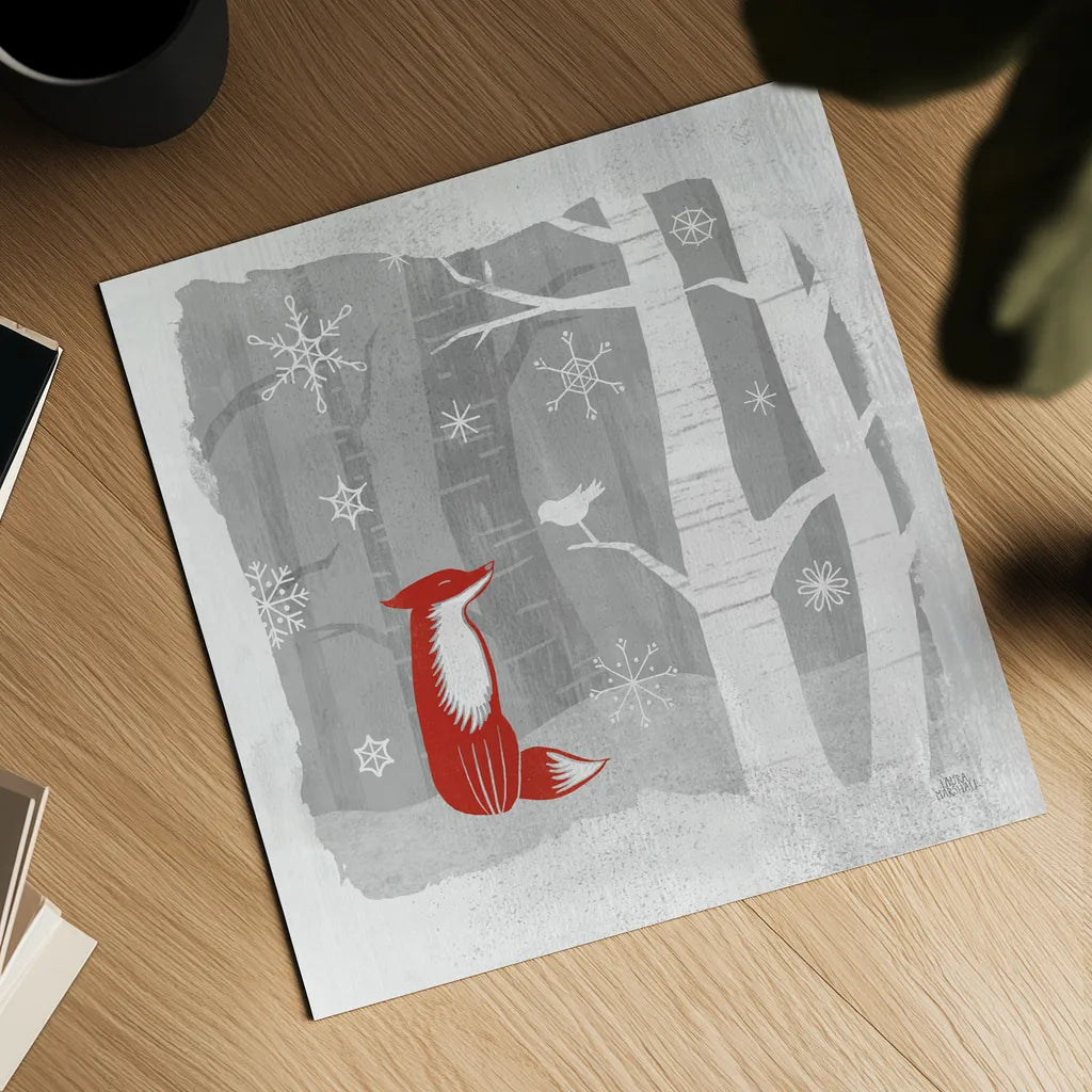 Woodland Creature II by Laura Marshall. Shown as a detailed flat fine art print, highlighting archival giclee quality. Available as an archival giclee rolled canvas, fine art paper, or poster print. SKU 57218a.