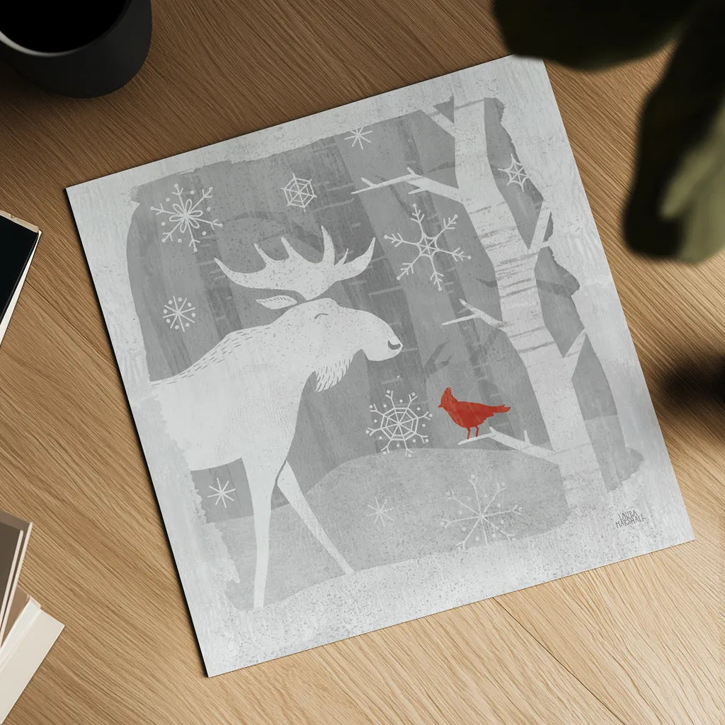 Woodland Creature III by Laura Marshall. Shown as a detailed flat fine art print, highlighting archival giclee quality. Available as an archival giclee rolled canvas, fine art paper, or poster print. SKU 57219a.