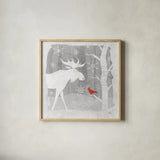 Woodland Creature III by Laura Marshall. Shown in a natural wood glass frame for a timeless modern aesthetic. Available as an archival giclee rolled canvas, fine art paper, or poster print. SKU 57219a.
