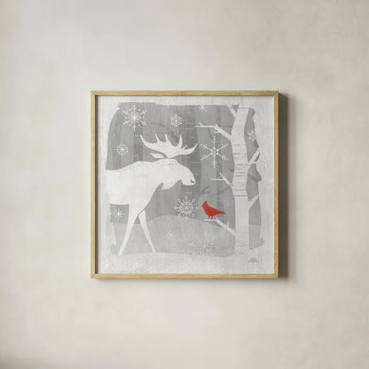 Woodland Creature III by Laura Marshall. Shown in a natural wood glass frame for a timeless modern aesthetic. Available as an archival giclee rolled canvas, fine art paper, or poster print. SKU 57219a.