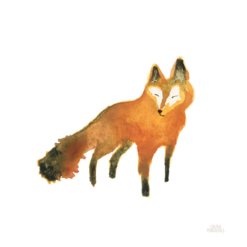 Woodland Whimsy Fox by Laura Marshall. SKU 58881a. Archival Giclee Fine art print for wall decor.