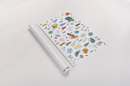 Woodland Whimsy XI Bright by Laura Marshall. shown as a rolled paper print. Available as archival giclee rolled canvas, fine art paper, or poster print. SKU 58804i.