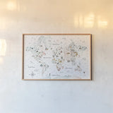 World Traveler I by Laura Marshall. shown as a paper print in a natural frame. Available as a archival giclee rolled canvas, fine art paper, or poster print. SKU 45640i.