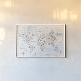 World Traveler I by Laura Marshall. shown as a paper print in a white frame. Available as a archival giclee rolled canvas, fine art paper, or poster print. SKU 45640i.