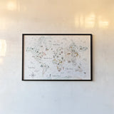 World Traveler I Dot BG by Laura Marshall. shown as a paper print in a black flame. Available as a archival giclee rolled canvas, fine art paper, or poster print. SKU 50553i.